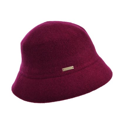 Bucket hat - zimní purpurový vlněný klobouček - Seeberger