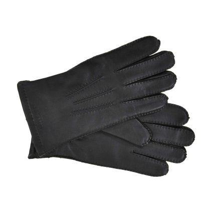 Pánské šedé kožené rukavice Seeberger z jehněčí kůže – vlna/kašmír