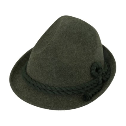 Zelený myslivecký klobouk Fiebig se šnůrkou