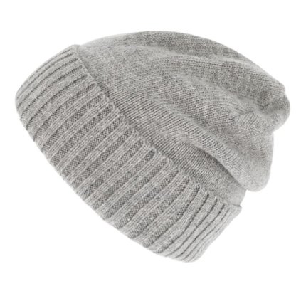 Šedá unisex čepice Fiebig -  100 % vlna Merino