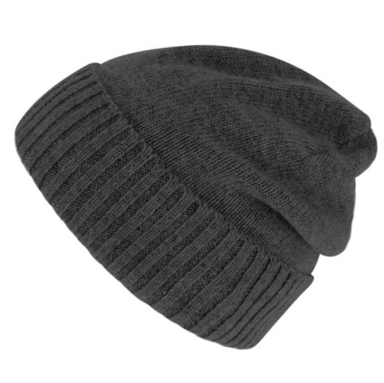 Tmavě šedá unisex čepice Fiebig -  100 % vlna Merino