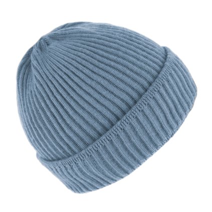 Světle modrá unisex čepice Fiebig -  100 % vlna Merino