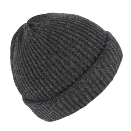 Tmavě šedá unisex čepice Fiebig -  100 % vlna Merino