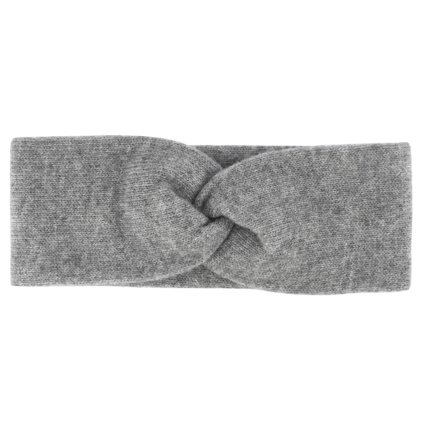 Dámská světle šedá kašmírová zimní čelenka - Fiebig