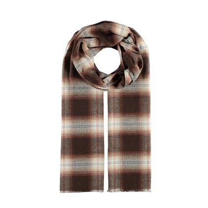 Hnědá kostkovaná šála od Fiebig