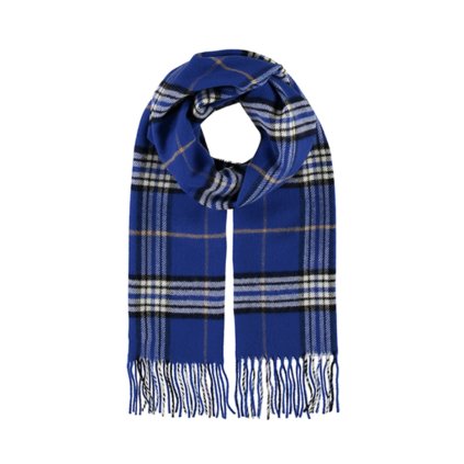 Kostkovaná šála od Fiebig Royal Blue