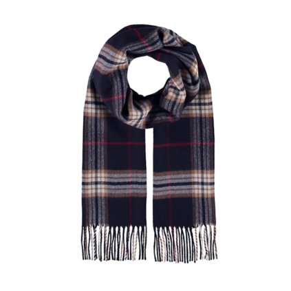 Kostkovaná šála od Fiebig Navy Blue