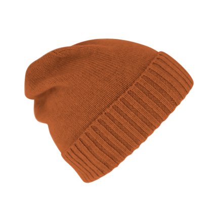 Skořicová unisex čepice s kašmírem od Fiebig