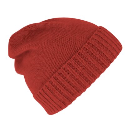 Červená unisex čepice s kašmírem od Fiebig