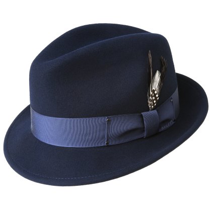Bailey Tino – modrý vlněný klobouk trilby