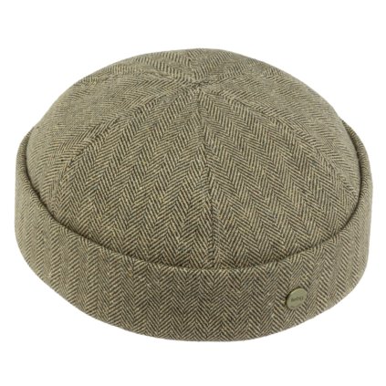 Hedvábná čepice - Docker béžový - herringbone UV-protection