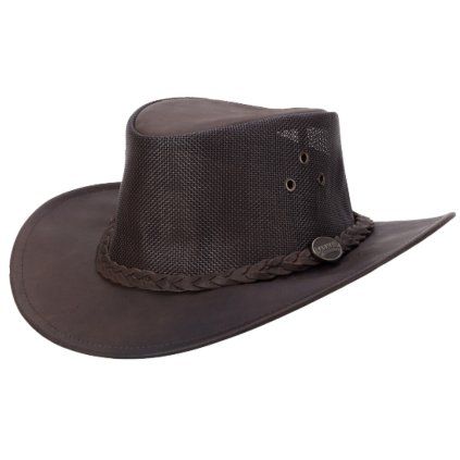 Kožený černý klobouk Barmah Bushie Kangaroo Cooler