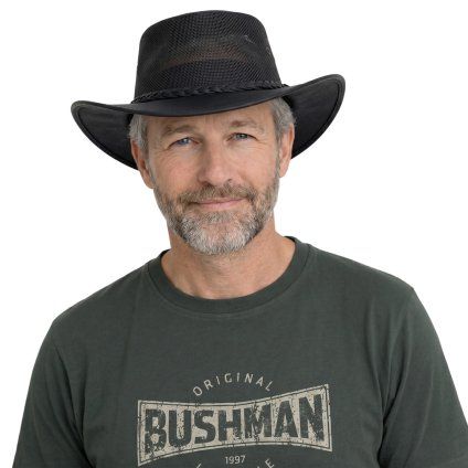 Australský černý kožený klobouk Barmah - BUSHIE FULLGRAIN COOLER