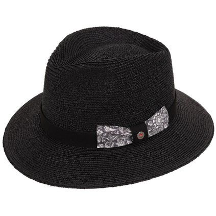 Letní černý slaměný fedora klobouk od Balke