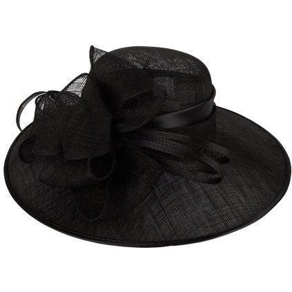 Dámský slavnostní klobouk Complit černý elegantní s mašlí