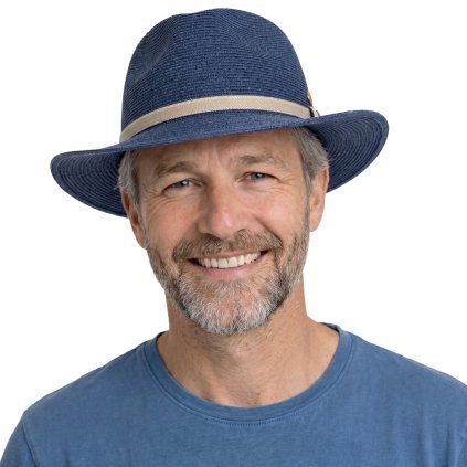 Letní modrý fedora klobouk  - Mayser Maxwell UV 80