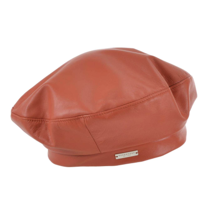 Kožený zrzavý baret - Basque Leather