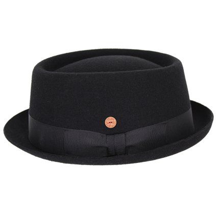 Černý vlněný klobouk porkpie – Mayser Gareth
