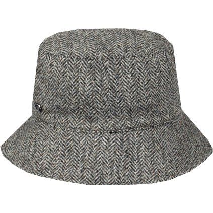 Černý vlněný bucket hat – zepředu