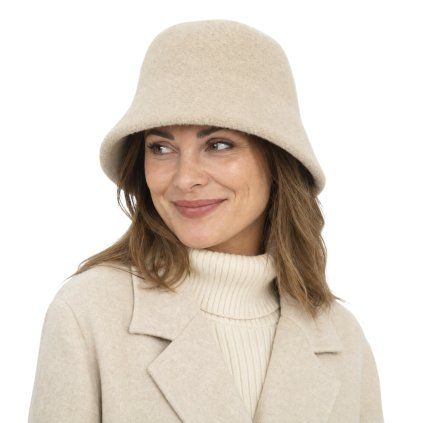 Zimní bucket hat béžový - nemačkavý klobouk