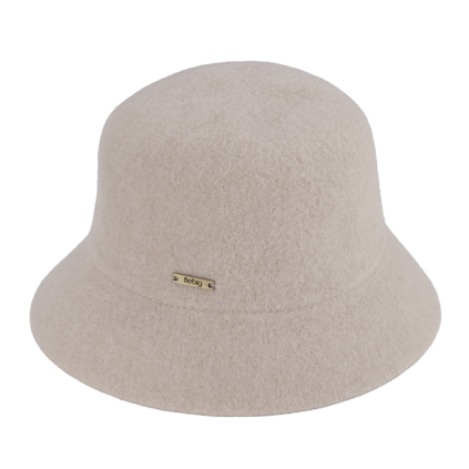 Zimní béžový bucket hat - nemačkavý klobouk