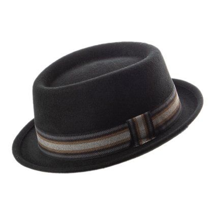 Černý vlněný klobouk porkpie – Faustmann