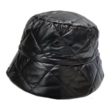 Černý prošívaný bucket klobouk – Faustmann