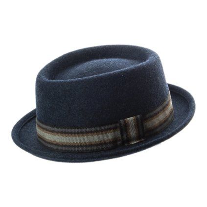 Modrý vlněný klobouk porkpie – Faustmann