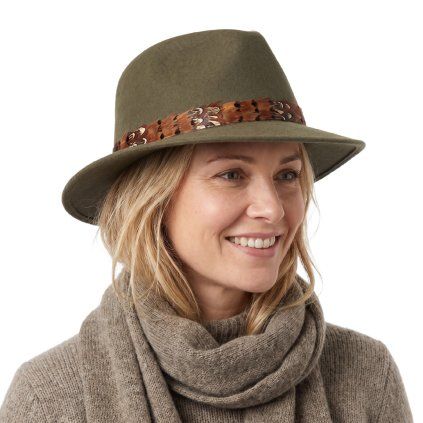 Zelený skládací myslivecký klobouk fedora – Faustmann