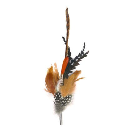 Hnědá ozdoba z peří na klobouk 30–32 cm – Faustmann