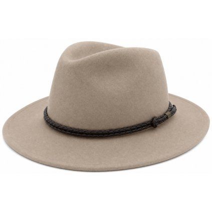 Světle béžový vlněný klobouk fedora – Fiebig Traveller