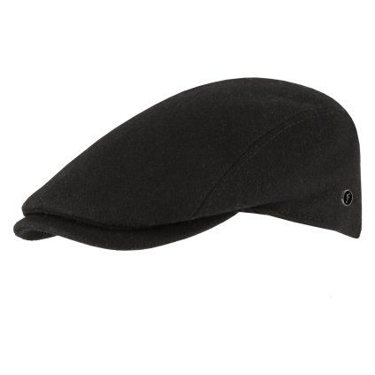 Černá pánská vlněná bekovka driver cap Fléchet