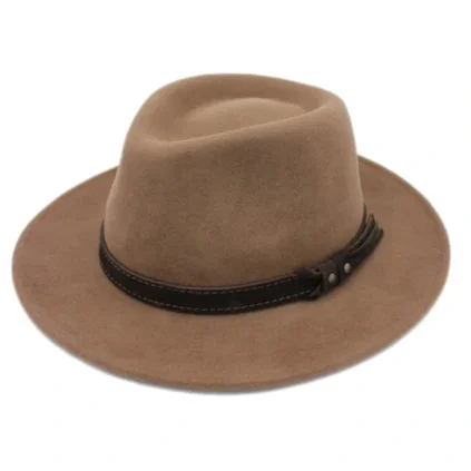 Nepromokavý klobouk fedora z vlny od Fiebig Camel