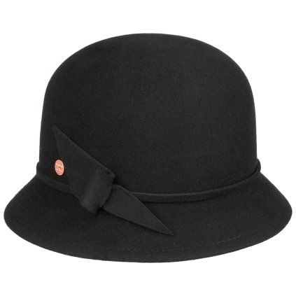 Černý kašmírový klobouk cloche Mayser Perry z boku