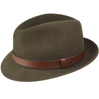 Pánský zelený vlněný klobouk fedora – Bailey Perry