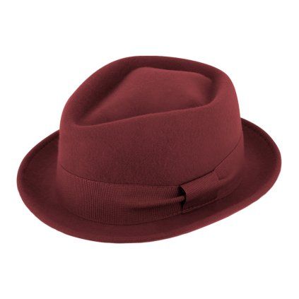 Bordó klobouk trilby Diamond Woolfelt – Fiebig