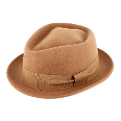 Béžový klobouk trilby Diamond Woolfelt – Fiebig