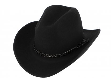 Měkký klobouk ve stylu western - tvárný (tvarovatelná krempa) s drátem po okraji a koženým řemínkem