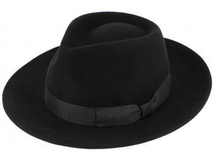 Kašmírový černý luxusní klobouk Fiebig - limitovaná kolekce Fiebig