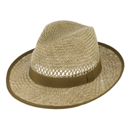 Slaměný fedora klobouk s hnědou stuhou - Bogart - Fiebig