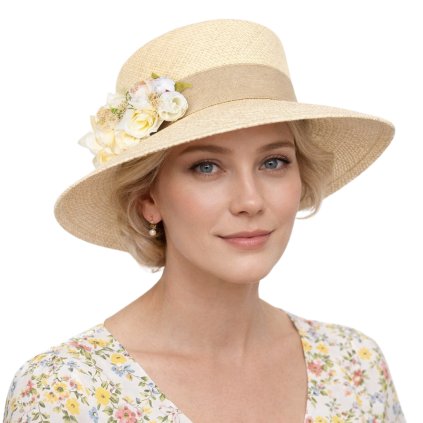 Ekvádorská panama Queen - dámský klobouky s květy
