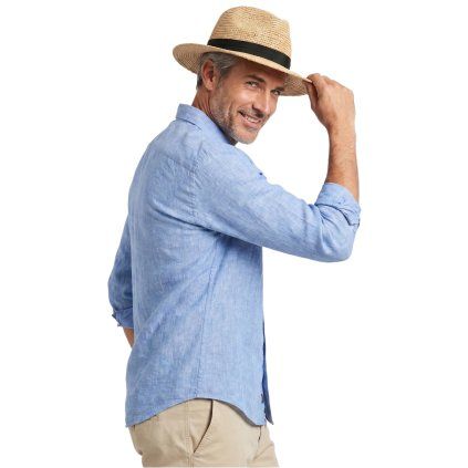 Slaměný béžový klobouk - Fedora Raffia