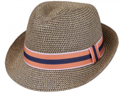 Unisex letní béžový  klobouk Trilby od Fiebig - Trilby Toyo