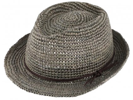 Trilby Raffia slaměný šedý klobouk Bestseller