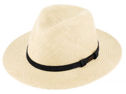 Letní slaměný klobouk Fedora - ručně pletený -  Ekvádorská panama