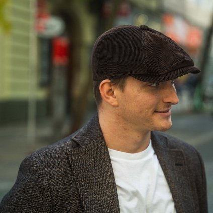 Pánská hnědá manšestrová 6-dílná bekovka s prošívanou nepromokavou podšívkou