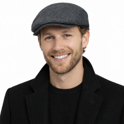 Pánská tmavě šedá vlněná zimní Bekovka - Fiebig