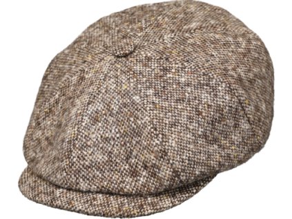Bekovka Hatteras od Fiebig - hnědá pekařská bekovka / 8-Panel Cap Salt & Pepper Bakerboy