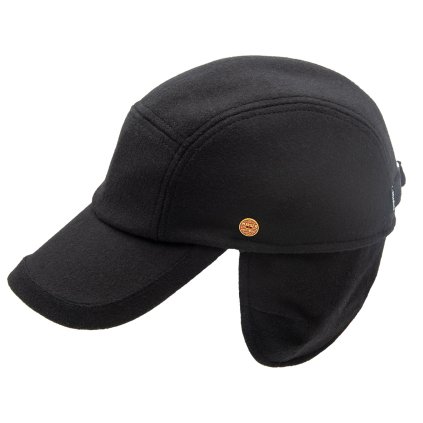 Pánská zimní černá kšiltovka - Mayser Tino  (ušní klapky) - vlna a  SympaTex®