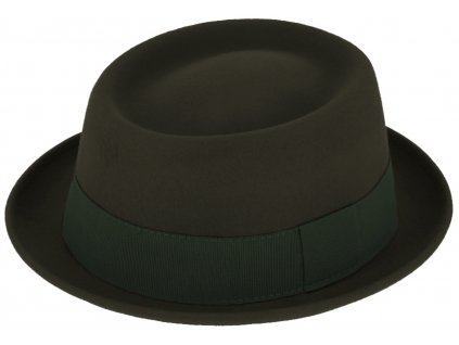 Plstěný klobouk porkpie - Fiebig  - zelený klobouk